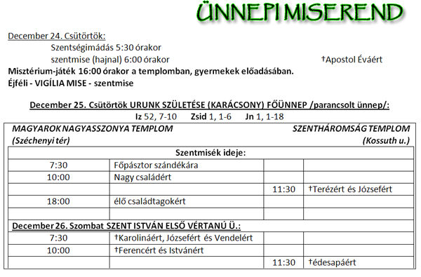 Ünnepi miserend